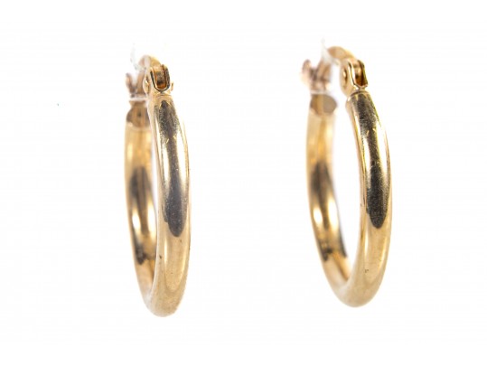 14k Yellow Gold Classic Huggie Hoop Earrings
