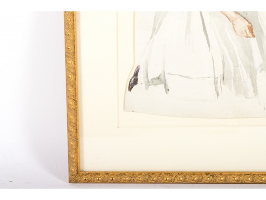 Watercolor Painting Of A Young Girl