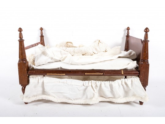 Adorable Eastlake-Style Rope Doll Bed