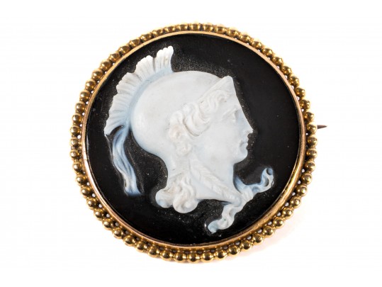 10k Yellow Gold Cameo Brooch