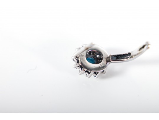 18k White Gold Sapphire And Diamond Earrings