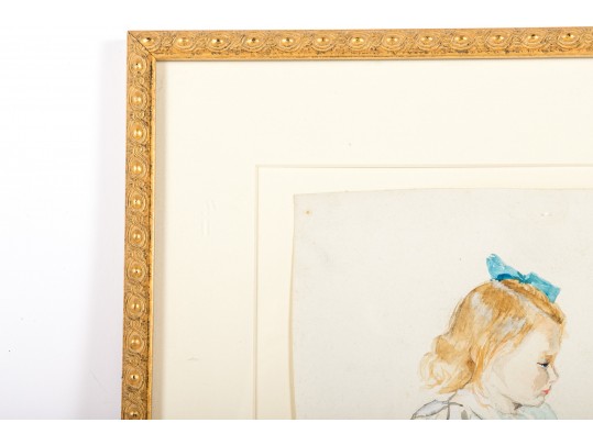 Watercolor Painting Of A Young Girl