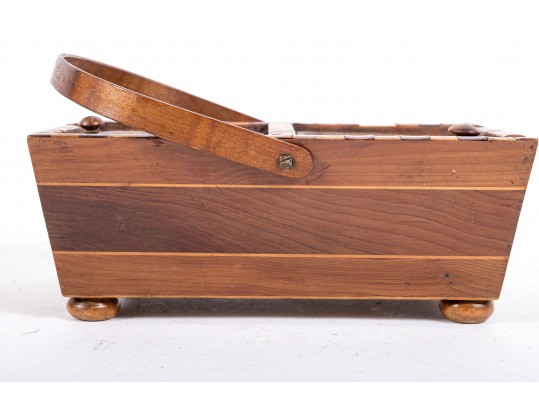 English Circa 1840 Inlaid Wood Sewing Box