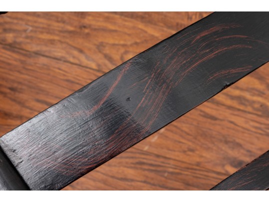 Black Lacquered Woven-Seat Chairs, Possibly Hitchcock