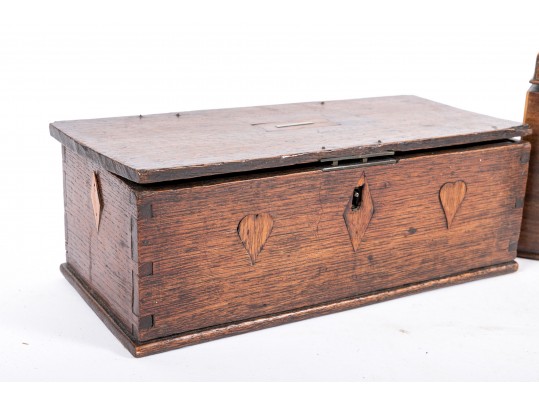 Two Antique Wood Tea Caddies (One For Repair)