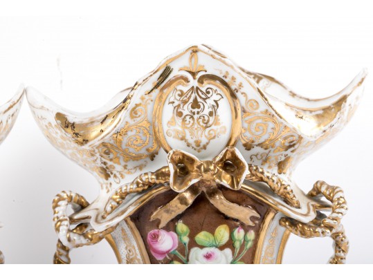 Ornate French Empire Porcelain Vases