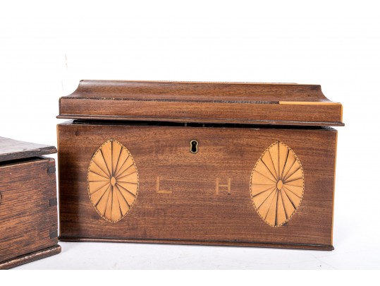 Two Antique Wood Tea Caddies (One For Repair)