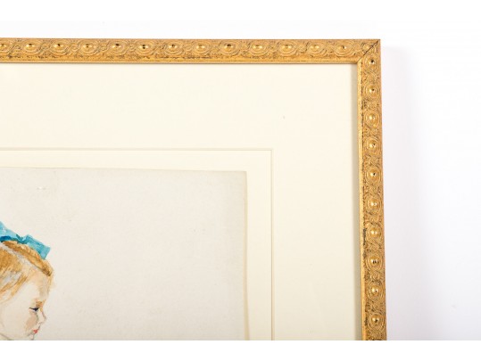 Watercolor Painting Of A Young Girl