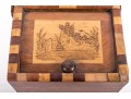 English Circa 1840 Inlaid Wood Sewing Box