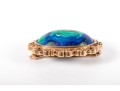 14k Yellow Gold Azurite-Malachite Brooch