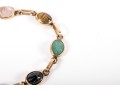 14k Yellow Gold Classic Narrow Multi Stone Scarab Bracelet