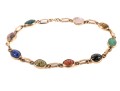 14k Yellow Gold Classic Narrow Multi Stone Scarab Bracelet
