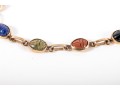 14k Yellow Gold Classic Narrow Multi Stone Scarab Bracelet