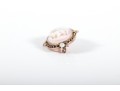 10k Yellow Gold Cameo Brooch With Cultured Pearl Accents