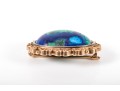 14k Yellow Gold Azurite-Malachite Brooch
