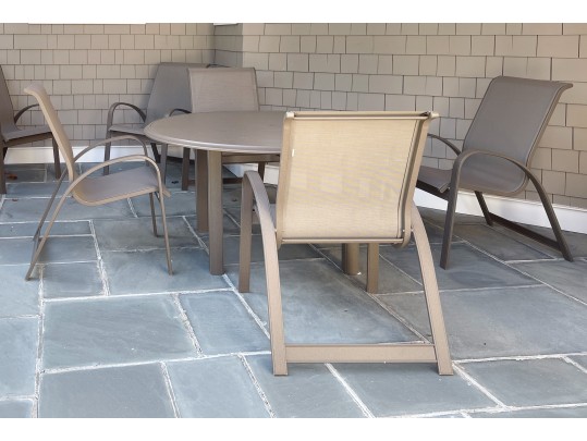 Telescope Alluminum Outdoor Table And Six Chairs