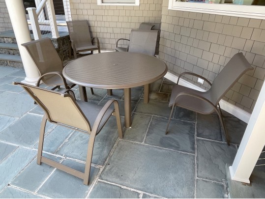 Telescope Alluminum Outdoor Table And Six Chairs