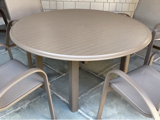 Telescope Alluminum Outdoor Table And Six Chairs