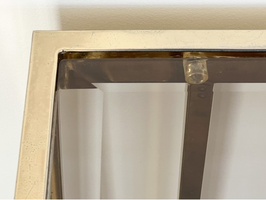 Vintage Smokey Glass And Brass Side Table