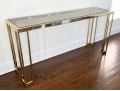 Vintage Smokey Glass And Brass Side Table
