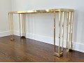 Vintage Smokey Glass And Brass Side Table