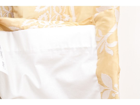 Pair Of Custom Pinch Pleat Lined Silk Drapes With Tiebacks - PAIR #2