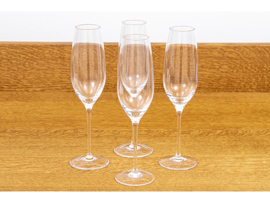 Set Of 4 Tiffany & Co. American Express 50 Year Membership Gift Flutes