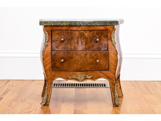 Diminutive Antique French Marble Top Jewelry Chest