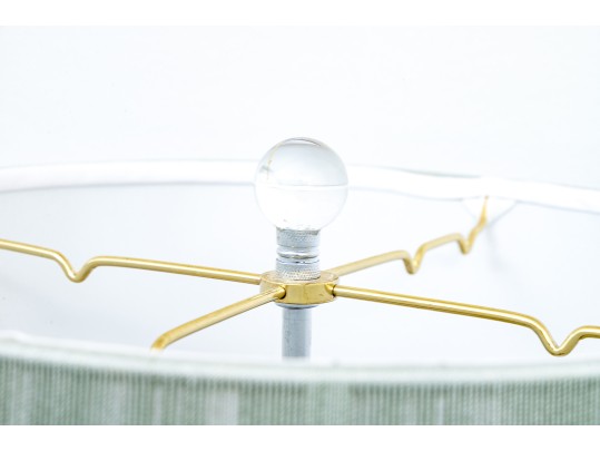 Pair Of Contemporary Stacked Spheres Table Lamps With String Shades