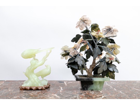 Vintage Collection Of Chinese Carved Stone Sculptures