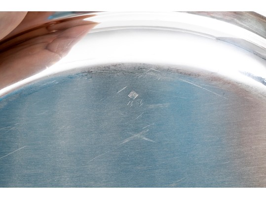 Pair Of Antique Silver Plate Chafing Dished, With Bead Motif Edging And Finials