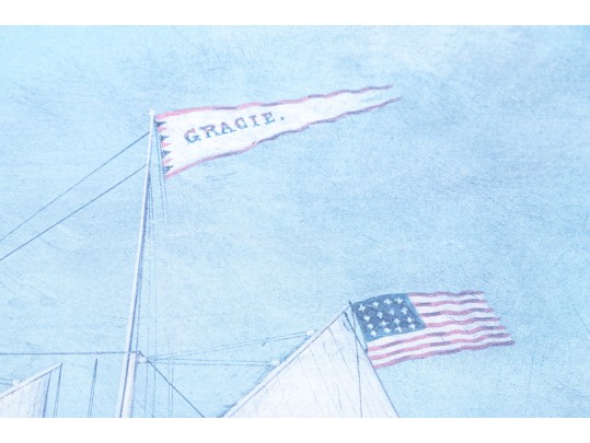 After Wm. Pierce Stubbs (Am., 1842-1909) Maritime Color Print, The Schooner 