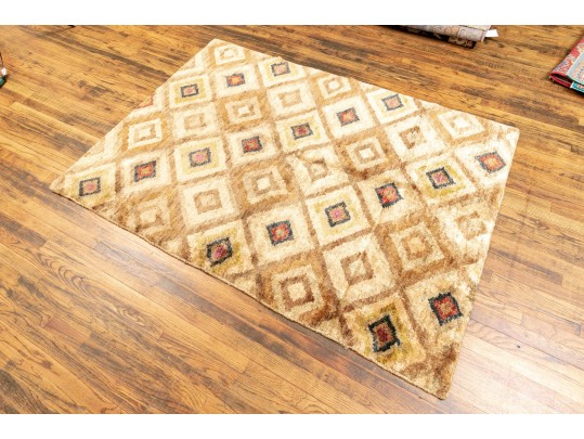 Hand-Crafted Natural Jute Area Rug, 4'8