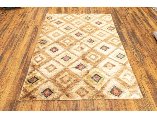 Hand-Crafted Natural Jute Area Rug, 4'8
