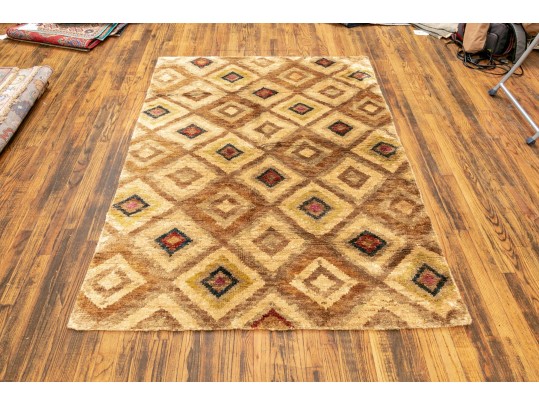 Hand-Crafted Natural Jute Area Rug, 4'8