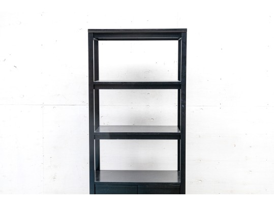Quality Crate & Barrel Black Wood Etagere