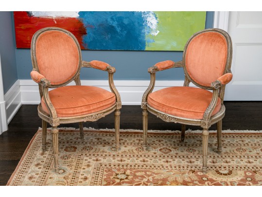 Pair Of Louis XVI Style Fauteuil Armchairs, For Repair