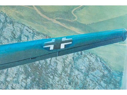 Johannes Steinhoff (Germany, 1913-1994) Signed Color Print, WWII Aviation With Two Fighter Aircraft