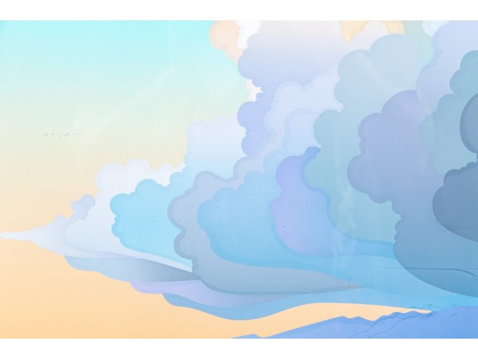 Doug West (Am., B.1947) Color Screen Print, Abstract Western Landscape 