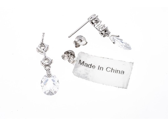 Dazzling White Zirconia And Sterling Silver Drop Earrings