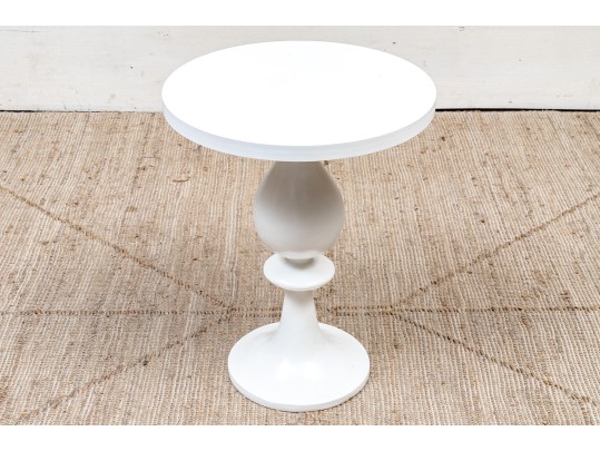 Contemporary White End Table 
