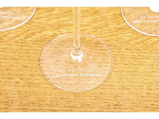 Set Of 4 Tiffany & Co. American Express 50 Year Membership Gift Flutes