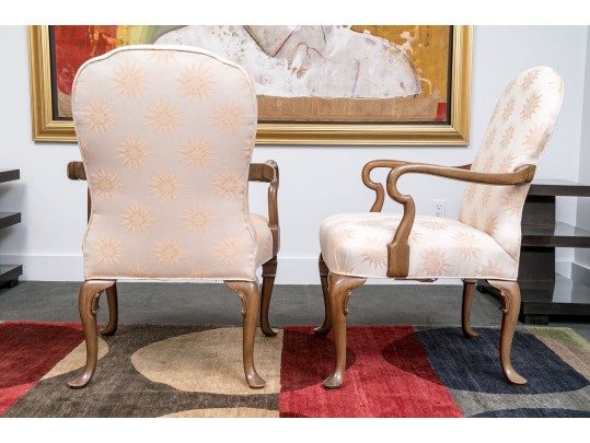 Pair Of Quality Kindel Furniture Georgian Style Armchairs