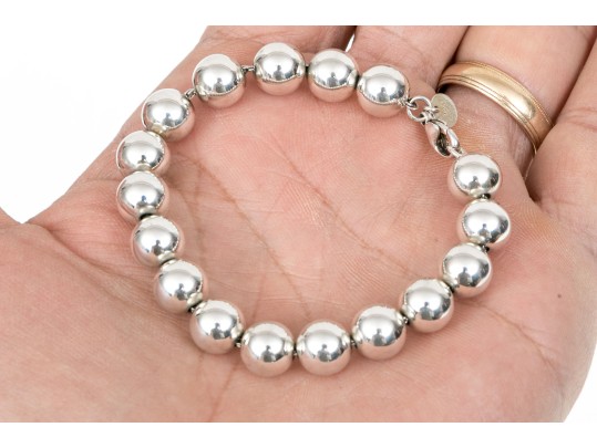 Tiffany & Co. Polished Sterling Beaded Bracelet
