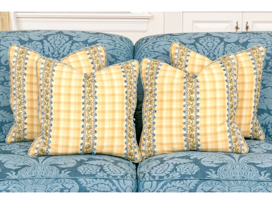 Set Of 4 Custom Fine Quality Accent Pillow With Feathers & Down Insert