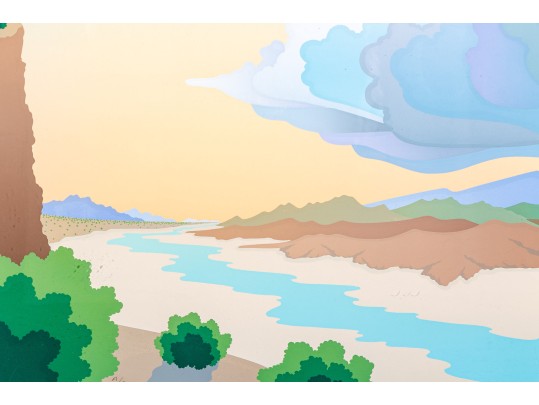 Doug West (Am., B.1947) Color Screen Print, Abstract Western Landscape 