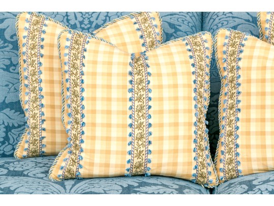Set Of 4 Custom Fine Quality Accent Pillow With Feathers & Down Insert