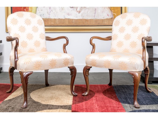 Pair Of Quality Kindel Furniture Georgian Style Armchairs