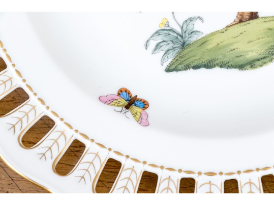 Herend Rothschild Bird Pierced Plate 