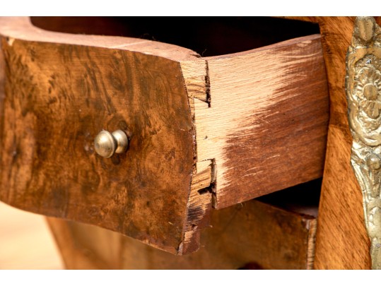 Diminutive Antique French Marble Top Jewelry Chest